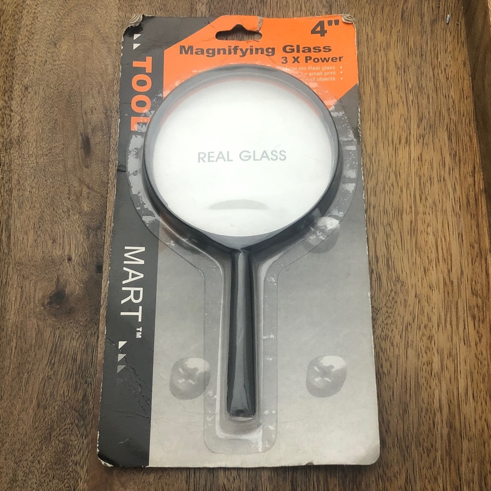 Large 4" Diameter 3XPower Magnifying Real Glass Ma